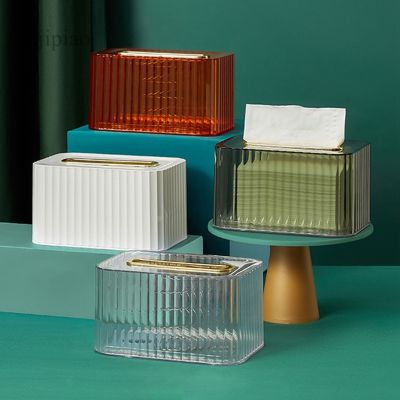（A SHACK）▬✲ Nordic Minimalist Creative Wood Cover Plastic Tissue Box Holder Kitchen Storage Office Home Organizer Table