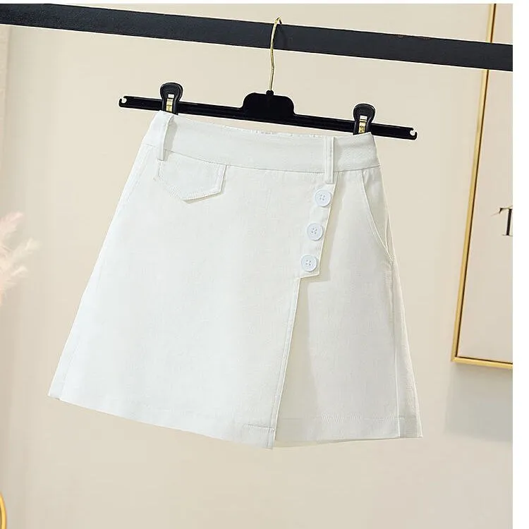 Summer Cotton Pants Skirt for Women Korean Style Oversized Ladies