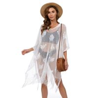 FN946N Pullover Beach Sunscreen Cover-up Summer Vacation Long Bikini Lace Tassel Clothing Women Sexy Light Swimming Surfing Ja