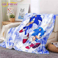 Sonic Ultra Soft Blanket Sublimation Cartoon Covered Blanket Bedding Flannel for Children and Adult Bedrooms Decor Acrylic