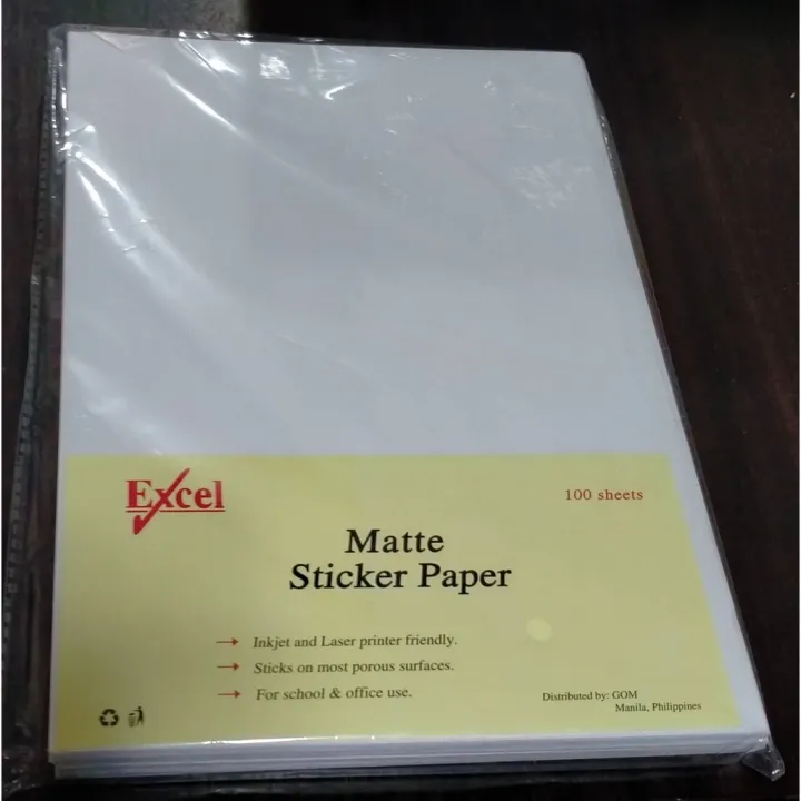 Excel Matte/Glossy Sticker Paper A4 100 sheets Lazada PH