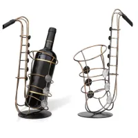 Wine Bottle Holder Metal Figurines Saxophone Practical Craft Home Decor Accessories Desktop Bar Home Wine Display Stand Ornament