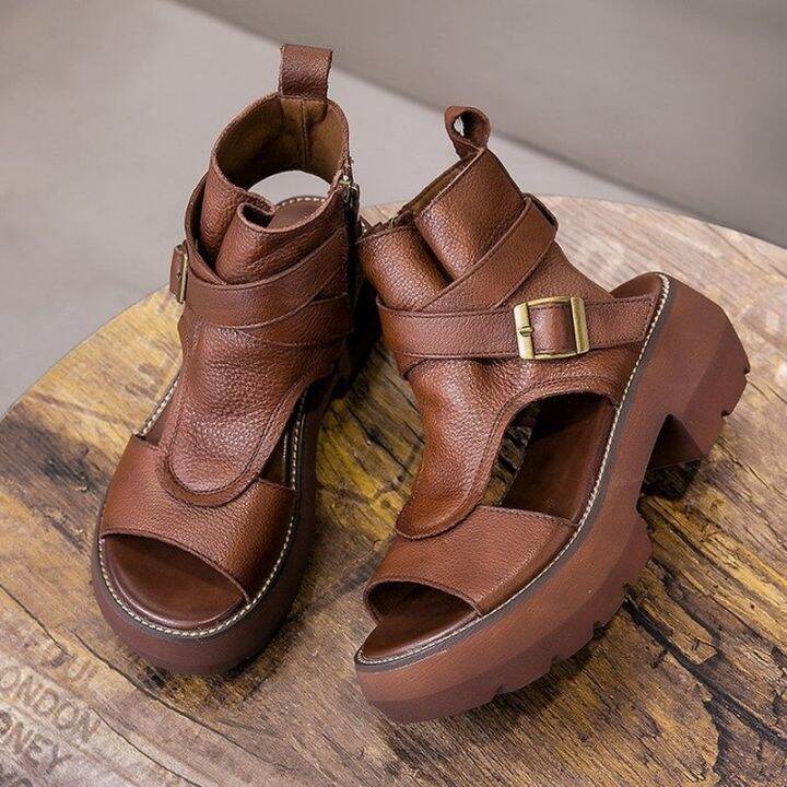 ขายดีที่สุด-ioztt2023-sandals-leather-platform-2022-new-wedges-shoes-fashion-outdoor-sandalias-mujer-verano