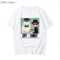 ญี่ปุ่น Anime Spy X Family Kawaii Forger Anya เสื้อยืด Harajuku การ์ตูนฤดูร้อน Casual Hip Hop Men S Tshirt Bond Dog Tee ผ้าฝ้าย100