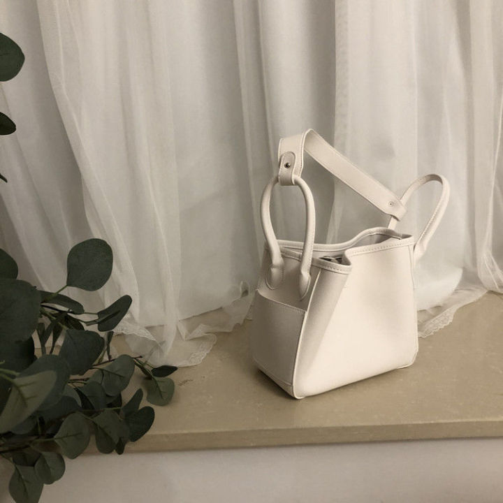 2022korean-spring-and-summer-new-niche-bucket-bag-milky-white-korean-bag-shoulder-bag-portable-vegetable-basket