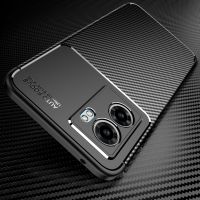 Luxury Carbon Fiber Pattern TPU Bumper Shockproof Case For OPPO A57 5G A17 K10 Pro A96 5G A55S A16K A54 A74 5G A16 Back Cover Cables