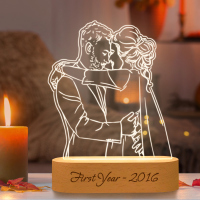 ส่วนบุคคลของขวัญภาพ3D โคมไฟที่กำหนดเองวันครบรอบแต่งงานของขวัญวันวาเลนไทน์ไฟกลางคืนรูปภาพข้อความแกะสลัก Gift