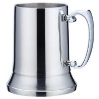 Tankard Stein Double Wall Beer Milk Mugs with Handgrip Coffee Cup