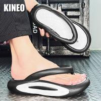 KINEO รองเท้ารองเท้าแตะกีฬาผู้ชายสำหรับทุกเพศ,รองเท้าแตะคีบ Comfort พื้นหนารองเท้าแตะสไลด์ชายหาดกลางแจ้งฤดูร้อน