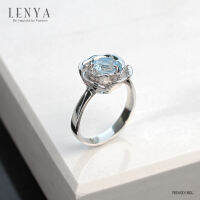 Lenya Jewelry แหวนดอกกุหลาบประดับอัญมณีเม็ดโต แหวนเงินแท้ ดีไซน์สุดคลาสิค เหมาะสำหรับสวมใส่กับเสื้อผ้าทุกชุดทุกสไตล์