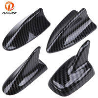 POSSBAY Car Shark Fin Antenna Roof Shark Aerial เลียนแบบคาร์บอนไฟเบอร์ตกแต่งเสาอากาศสำหรับ Polo Chevrolet Toyota รถจัดแต่งทรงผม-sdfwerwewewq