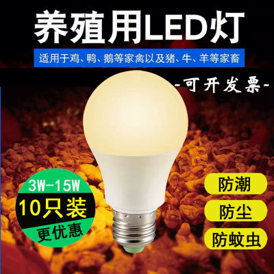 LED หลอดไฟ E27 สกรู 3W5W7W9W12W15W20w วาเลี้ยงไก่ไข่โรงเรือนเลี้ยงเป็ดหลอดไฟสีเหลืองอบอุ่น .