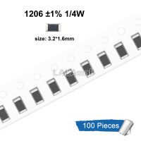 100pcs/lot 1206 SMD Resistor 1% 10K 11K 12K 13K 15K 16K 18K 20K 22K 24K 27K 30K 33K 36K 39K 43K 47K 51K 56K 62K 68K 75K 82K 91K ohm 0.25W 1/4W Chip Resistor 3.2x1.6mm