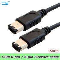 【Flash sale】 Chenyang 1.5ม. 6ขา/6pin ไฟร์สาย Fire Wire 400 / 6Pin ILink สายเคเบิลมาตรฐาน IEEE 1394สีดำ