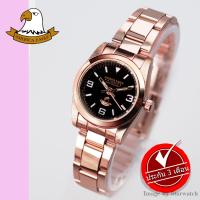 AMERICA EAGLE Watch นาฬิกาข้อมือผู้หญิง กันน้ำ สายสแตนเลส รุ่น AE016L - PinkGold / Black