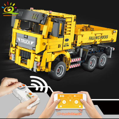 ใหม่ HUIQIBAO 1012PCS RC Dump Truck Tech Building Blocks City Engineering รถอิฐ DIY ก่อสร้างเด็กของเล่นเพื่อน Gift