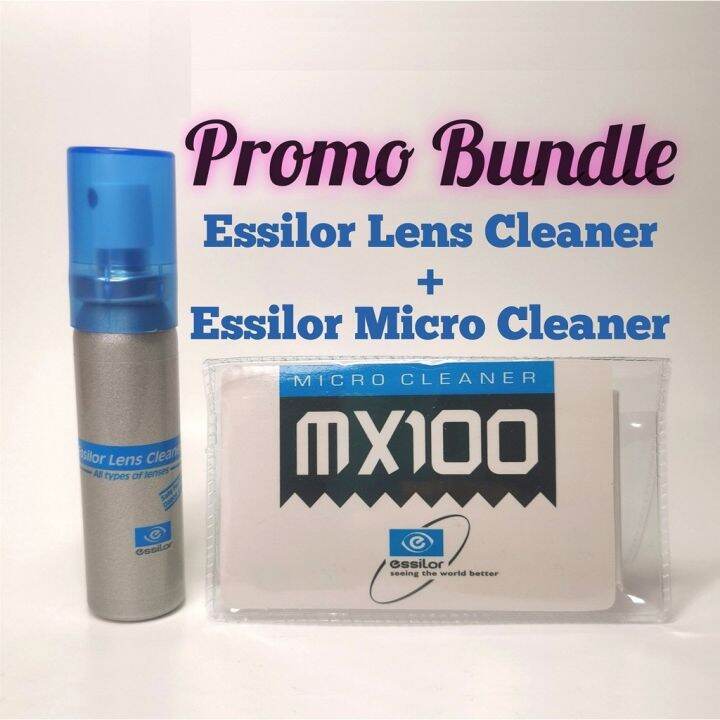 PROMO BUNDLE Essilor Lens Cleaner Spray Essilor Micro Cleaner Lazada PH