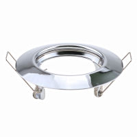 2pcslot Round LED Recessed Ceiling Downlight Chrome Mounted Frame cket MR16 GU10 Lamp Holder Socket Fittin Lighting