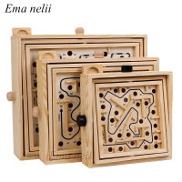 Hot Kids Wooden Toy 3D Puzzle Ball Maze Wood Case Box Fun in Hand Challenge Balance Games Educational Toys for Children