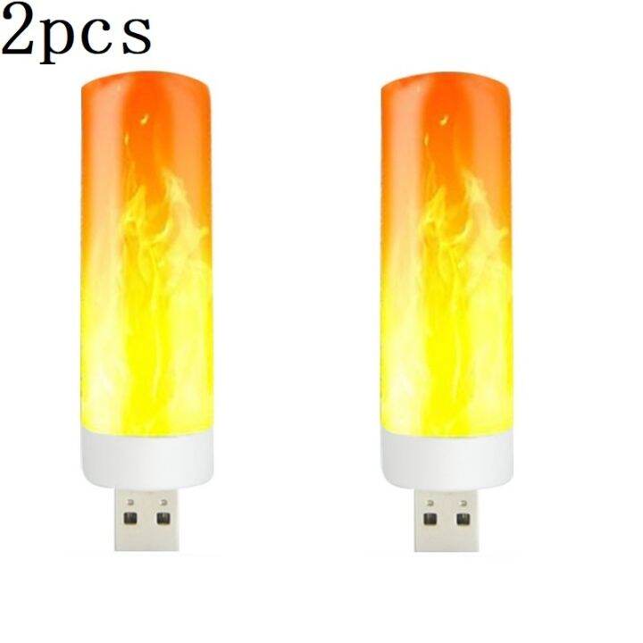 ใหม่2ชิ้น-usb-เปลวไฟผลไฟกลางคืน-led-จำลองเปลวไฟหลอดไฟโคมไฟตกแต่งภายในห้องไฟโคมไฟตกแต่ง