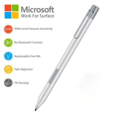 ปากกาสไตลัสที่ละเอียดอ่อนสำหรับ Microsoft Surface Go ปากกาสไตลัสโลหะอิเล็กทรอนิกส์ที่มีความดัน4096คลิปแบบพกพา