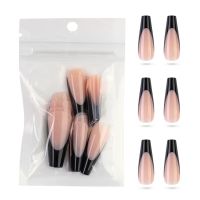 20PCS/Bag False Nails Long Coffin French Smooth Full Cover Ballet Artificial Fingernails Detachable Press on Fake Nail Tips fenguhan