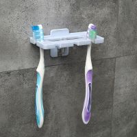 【CW】 1PC adhesive Wall Mount Toothpaste Dispenser Toothbrush Holder Storage Squeezer Shaver Shelves