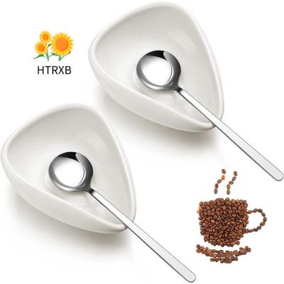 HTRXB ที่คนชาเย็นที่ตักกาแฟเหล็กกล้าไร้สนิมสำหรับบ้านในครัวผู้ถือช้อนชาวางช้อนกาแฟ