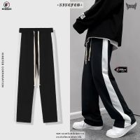 9FEB Sweatpants trackpant กางเกงวอร์มขายาว 1 แถบข้างขาว (imp009)