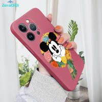 ZeroQiQi เคสโทรศัพท์,เคสมิกกี้เมาส์ลายการ์ตูนสำหรับ iPhone 14 iPhone 14 Pro 14 Pro Max 14 Plus เคสโทรศัพท์เคสป้องกันทนแรงกระแทกกล้องคลุมทั้งหมดปลอกซิลิโคนน้ำทรงสี่เหลี่ยมของแท้