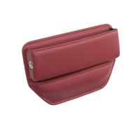 CCLight Car Seat Gap Organizer Storage Box PU Leather Anti Scratch Durable Red