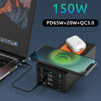 สำหรับ Macbook Air iPad Pro Mini iPhone 13 14 11 12 Pro Max Samsung Galaxy S22 Ultra S21 S20 S10หมายเหตุ20 10 HUAWEI XIAOMI Redmi 65W Fast Charging Station 6พอร์ต USB HUB QC 3.0 PD 20W แท่นชาร์จแบบไร้สายคู่