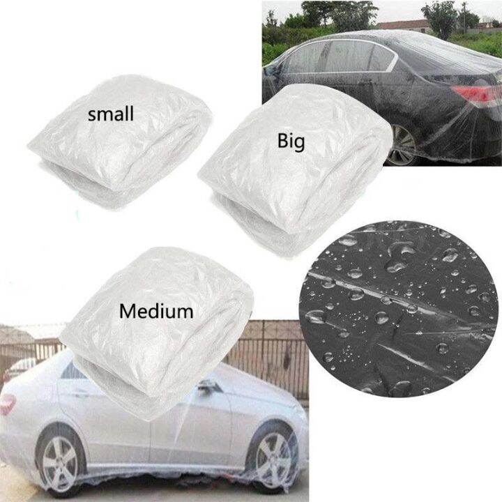 Universal Transparent Car Cover Waterproof Dustproof PE Disposable Car