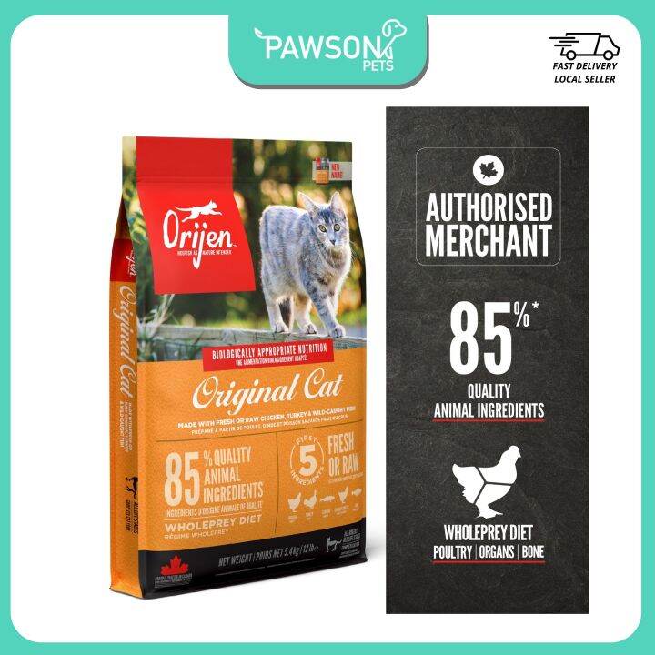 ORIJEN Original Cat Dry Food For Cat & Kitten Raw Chicken, Turkey, Wild Caught Fish (3 Sizes