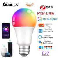 Deyln Zigbee Tuya สมาร์ทหลอดไฟ LED 9/12/15/18วัตต์ไร้สาย App Timing ไฟ LED RGB W E27โคมไฟ2700พัน-6500พันการควบคุมเสียงผ่านทางสำหรับ Alexa Google Home