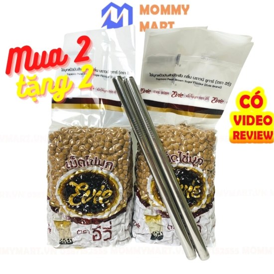 Combo 2kg trân châu đen thái lan evie hương vị caramen thơm ngon khuyến - ảnh sản phẩm 1