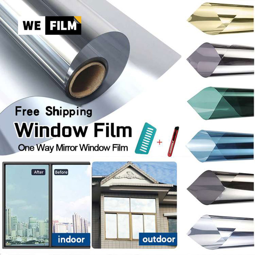 Self Adhesive Window Glass Film One Way Mirror Insulation Sticker Sun Protection 