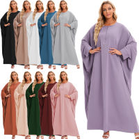 เจียมเนื้อเจียมตัว abaya khimar สวดมนต์ผู้หญิงมุสลิม Batwing แขนหลวม Maxi ชุดตุรกีดูไบ Kaftan อาหรับอิสลาม Eid รอมฎอนเสื้อผ้า rob. E