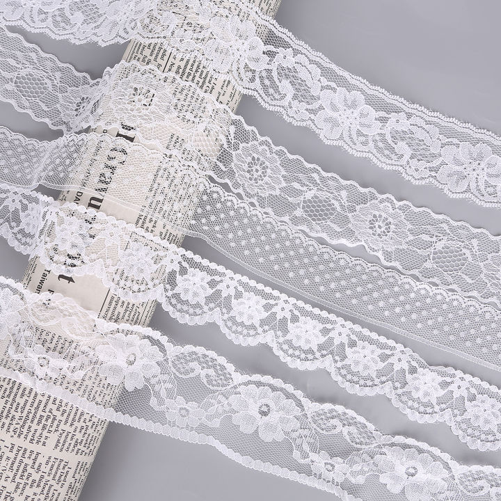 10หลา-ถุงสีขาว-สีดำลูกไม้ริบบิ้นผ้าตัดสำหรับเสื้อผ้างานแต่งงานตกแต่งพรรคแรก-diy-อุปกรณ์งานฝีมือ