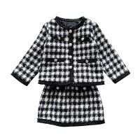 2021 Spring Autumn New Arrival Girls Fashion 2 Pieces Suit Coat+skirt Kids Sets Girls Clothes