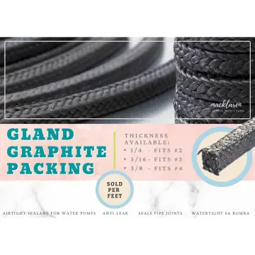 GLAND PACKING ROPE/SHAFT SEAL - 6MM (1/4) SQ. SOLD PER METRE