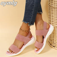 【YY】Large size flying sandals womens 2022 summer new fashion one word set foot mesh casual fish mouth sports sandals