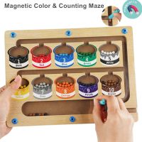 Magnetic Color and Number Maze Wooden Magnetic Board Activities Counting Matching Game Montessori Fine Motor Skills Learning Toy
