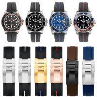 สายนาฬิกาข้อมือ Ruer สำหรับ Omega Seiko ผีน้ำสีเขียวสายซิลิโคนลาย Seamaster 20Mm 21Mm