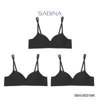 Sabina ซาบีน่า เสื้อชั้นใน INVISIBLE WIRE (Set 3 ชิ้น) (ไร้โครง) SEAMLESS FIT รุ่น Pretty Perfect รหัส SBXU8201BK สีดำ 912