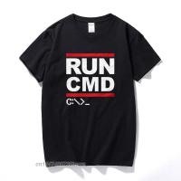 Run Cmd Computer Programmer T-Shirt 100% Premium Cotton Geek Nerd Funny Gift Fashion T Shirt Tops Camisetas Hombre