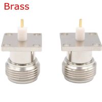 1Pcs N Female Jack Connector L16 N Type Female 4-holes Flange Solder for Panel Chassis Socket Mount Deck PTFE Coax Antenna Brass