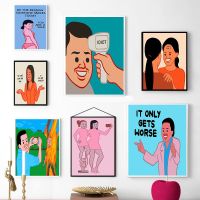 ตลก Joan Cornella คำคมโปสเตอร์ Pop Art Wall Decor สำหรับห้องเด็กและบ้านอารมณ์ขันภาพภาพวาดผ้าใบ