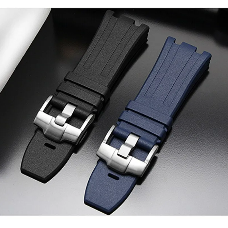 Aotelayer 28mm Nature Fluoro Rubber Watchband for Audemars Piguet Watch Strap Men Silicone Watch Band Accessories for AP 15703