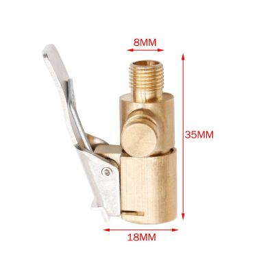 ：》{‘；； 1Pc Car Tire Air Chuck Inflator Pump Valve Connector Clip-On Adapter Car Brass 8Mm Tyre Wheel Valve For Inflatable Pump